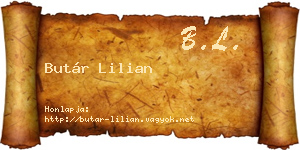 Butár Lilian névjegykártya