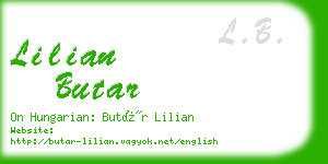 lilian butar business card